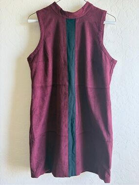 Abercrombie & Fitch Sleeveless Wine Dress with Black Center Panel